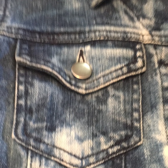 🌴Rubbish Nordstrom jean denim vest bleach look Sm - Picture 3 of 7